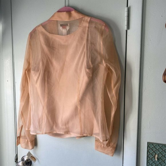 Talbot's Silk Blouse Set Sheer Blouse with Shell - Picture 5 of 9